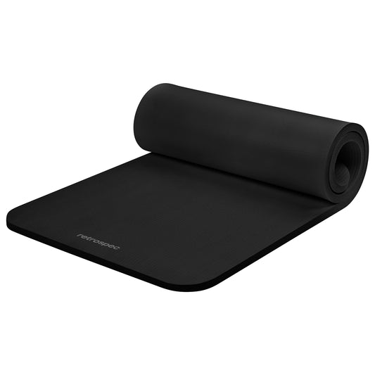 Retrospec Solana Yoga Mat 1" Thick With Nylon Strap For Men & Women - Non Slip Exercise Mat For Home Yoga, Pilates, Stretching, Floor & Fitness Workouts - My Store
