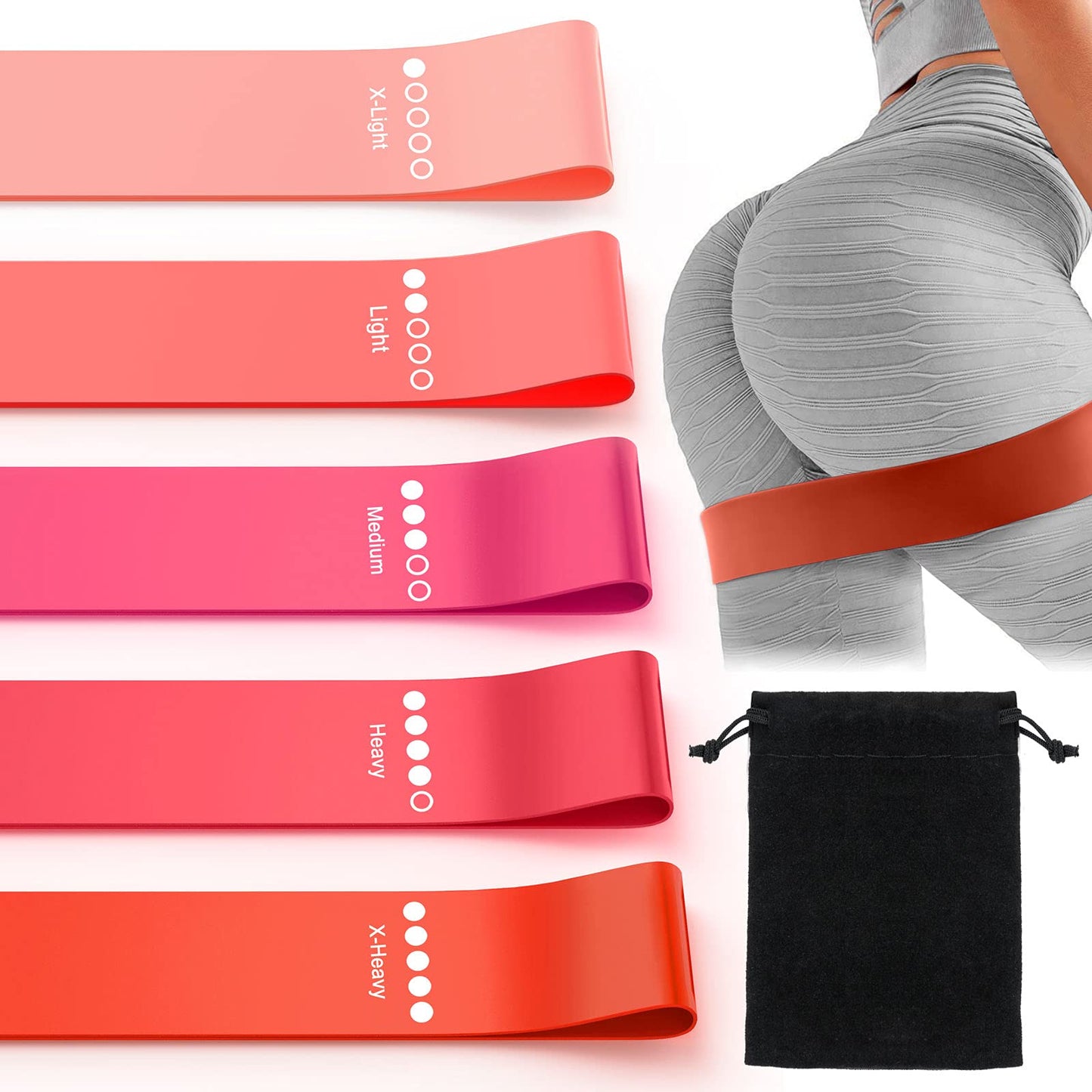 Resistance Bands for Working Out, Elastic Exercice Loop Bands for Physical Therapy, Yoga Starter Set of Stretch Bands for Booty Legs, Pilates Flexbands - My Store