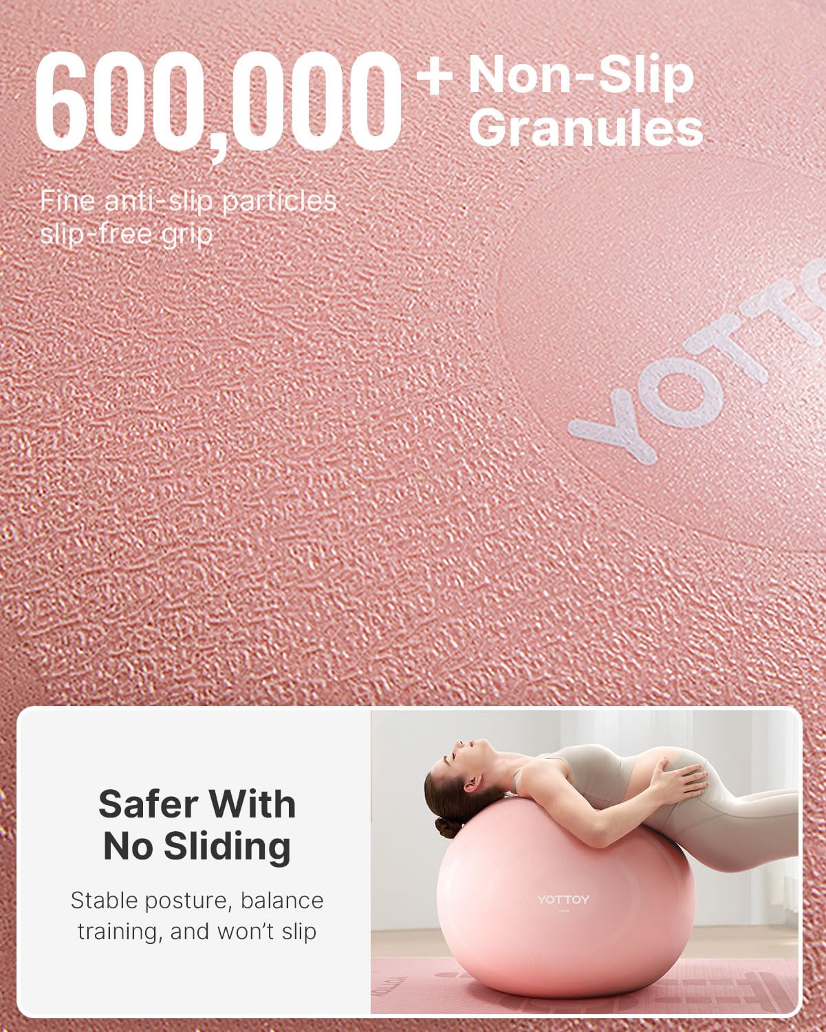 YOTTOY Anti-Burst Exercise Ball for Working Out, Yoga & Pregnancy, Extra Thick Workout Ball for Physical Therapy & Fitness - My Store