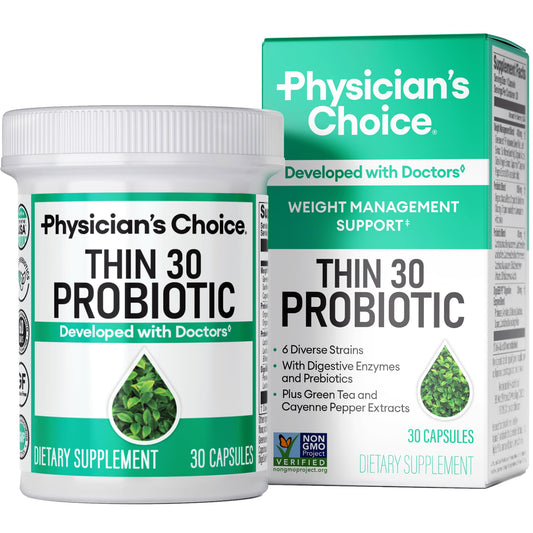 Physician's CHOICE Probiotics for Weight Management & Bloating - 6 Probiotic Strains - Prebiotics - Key ingredient Cayenne - Supports Gut Health - Weight Management for Women & Men - Green Tea - 30 CT - My Store