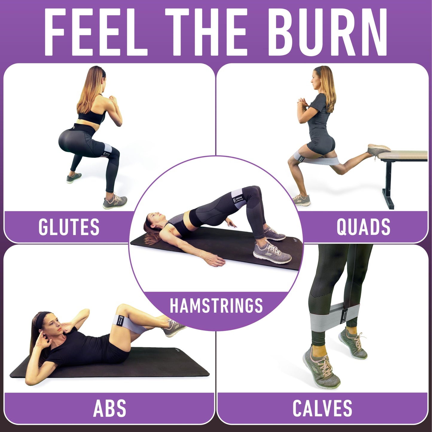 Resistance Bands for Working Out with Workout Bands Guide. 4 Booty Bands for Women Men Fabric Elastic Bands for Exercise Bands Resistance Bands for Legs Bands for Working Out Hip Thigh Glute Bands Set - My Store