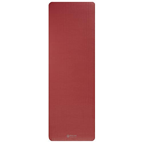 Gaiam Essentials Thick and Thin Yoga Mat Fitness & Exercise Mat with Easy-Cinch Carrier Strap - My Store