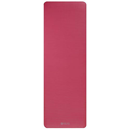 Gaiam Essentials Thick and Thin Yoga Mat Fitness & Exercise Mat with Easy-Cinch Carrier Strap - My Store