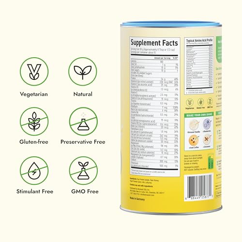 Almased Vanilla Meal Replacement Shake - Low-Glycemic High Plant Base Protein Powder- Nutritional Weight Health Support Supplement - Vanilla Flavor - 17.6 oz (1.1 Pound (1 Pack)) - My Store