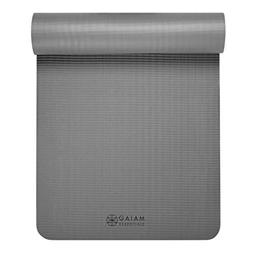 Gaiam Essentials Thick and Thin Yoga Mat Fitness & Exercise Mat with Easy-Cinch Carrier Strap - My Store