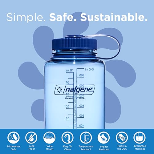 Nalgene Sustain Tritan BPA-Free Water Bottle Made with Material Derived From 50% Plastic Waste (using ISCC certified mass balance), 32 OZ, Wide Mouth - My Store