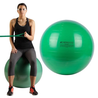 THERABAND Exercise Ball, Stability Ball with 55 cm Diameter for Athletes 5'1" to 5'6" Tall, Standard Fitness Ball for Posture, Balance, Yoga, Pilates, Core, & Rehab, Red - My Store