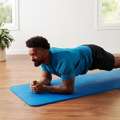 Amazon Basics 1/2 Inch Extra Thick Exercise Yoga Mat with Carrying Strap, Cushioned Support, for Fitness and Gym Workouts - My Store