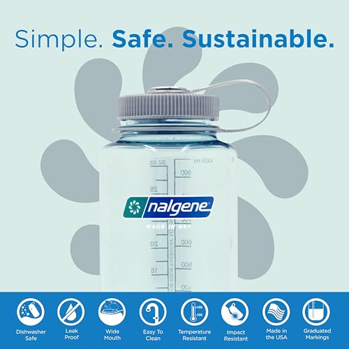 Nalgene Sustain Tritan BPA-Free Water Bottle Made with Material Derived From 50% Plastic Waste (using ISCC certified mass balance), 32 OZ, Wide Mouth - My Store