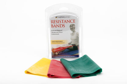 THERABAND Resistance Bands Set, Beginner Kit, Yellow, Red, Green, Non-Latex Elastic Bands for Exercise & Physical Therapy, Strength Training Bands for Upper & Lower Body Fitness - My Store