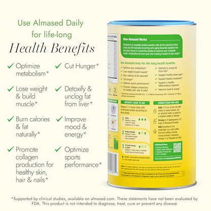 Almased Vanilla Meal Replacement Shake - Low-Glycemic High Plant Base Protein Powder- Nutritional Weight Health Support Supplement - Vanilla Flavor - 17.6 oz (1.1 Pound (1 Pack)) - My Store