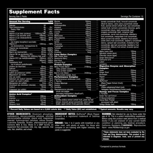 Animal Pak - Convenient Multivitamin for Men & Women Daily All-in-One Vitamin & Supplement Pack - Zinc, Vitamins C, B, D, Amino Acids, and Immune Support - Sports Nutrition Performance - 44 Count - My Store