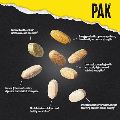 Animal Pak - Convenient Multivitamin for Men & Women Daily All-in-One Vitamin & Supplement Pack - Zinc, Vitamins C, B, D, Amino Acids, and Immune Support - Sports Nutrition Performance - 44 Count - My Store