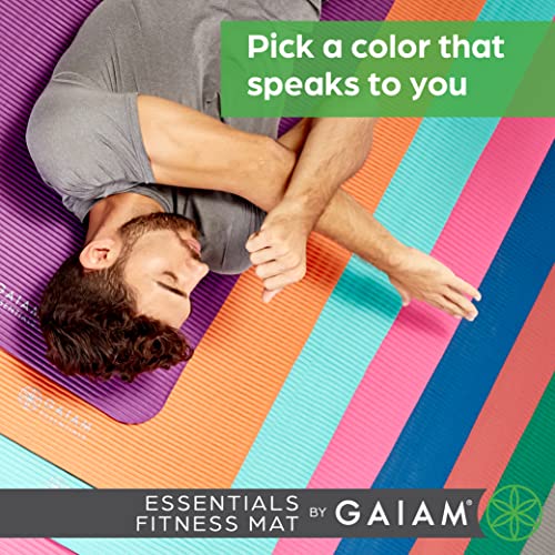 Gaiam Essentials Thick and Thin Yoga Mat Fitness & Exercise Mat with Easy-Cinch Carrier Strap - My Store