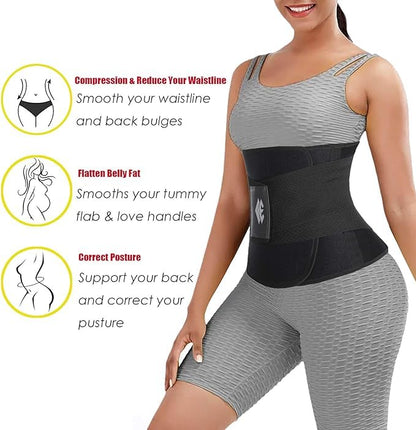 Waist Trainer Belt for Women Man - Waist Trimmer Ab Belt - Tummy Control Body Shaper