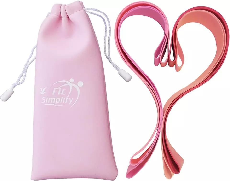 Fit Simplify Resistance Loop Exercise Bands with Instruction Guide and Carry Bag, Set of 5 - My Store