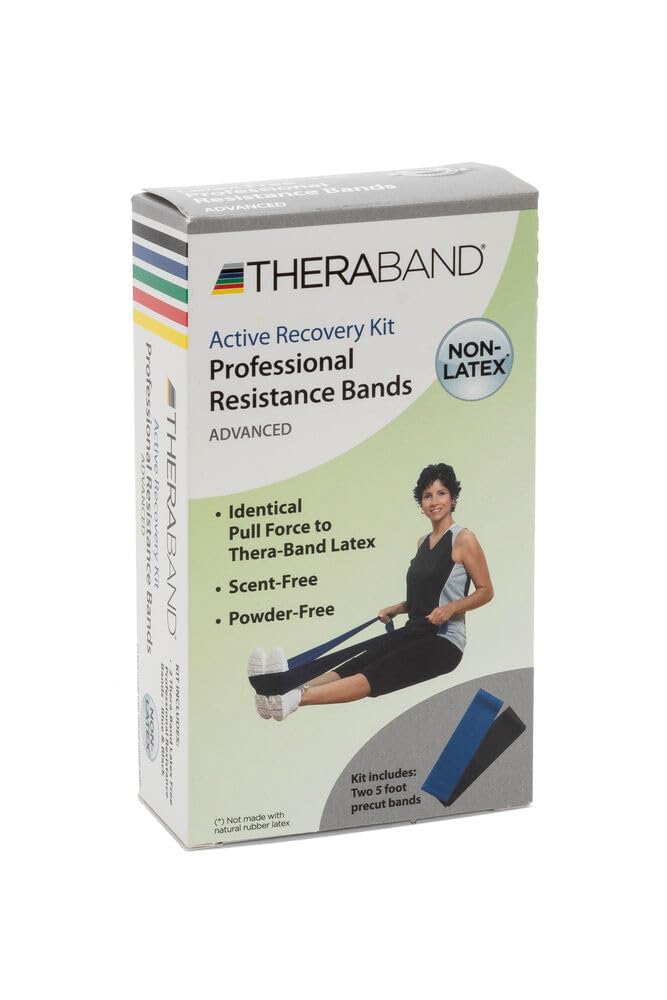 THERABAND Resistance Bands Set, Beginner Kit, Yellow, Red, Green, Non-Latex Elastic Bands for Exercise & Physical Therapy, Strength Training Bands for Upper & Lower Body Fitness - My Store