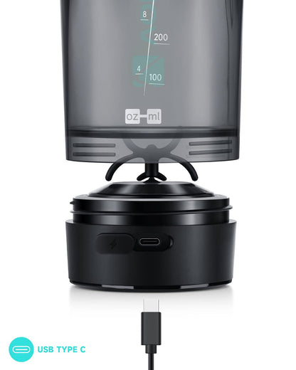 VOLTRX Electric Protein Shaker Bottle - USB Rechargeable Mixer Cup for Shakes and Meal Replacements, BPA-Free Tritan, 24oz