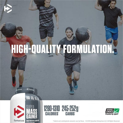 Dymatize Super Mass Gainer Protein Powder, Gourmet Vanilla, 52g Protein, 1g Creatine, 1280 Calories, 10.7g BCAAs, 245g Carbs, Contains Whey Protein Powder, Isolate, and Casein (8 Servings)