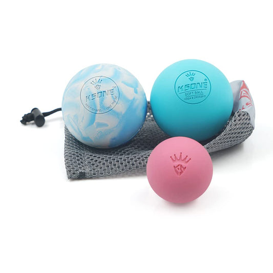 KSONE Massage Lacrosse Balls -Massage Balls for Myofacial Release&Trigger Point Therapy-Set of 2-Hard Lacrosse Massage Ball &Soft Massage Ball with one mini Ball - My Store