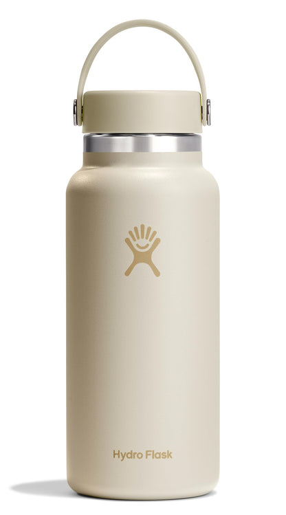 Hydro Flask Water Bottle - Insulated Stainless Steel - Wide Mouth Flex Lid, Non Spill, Leakproof and Refillable in 32 Oz Stone Gray