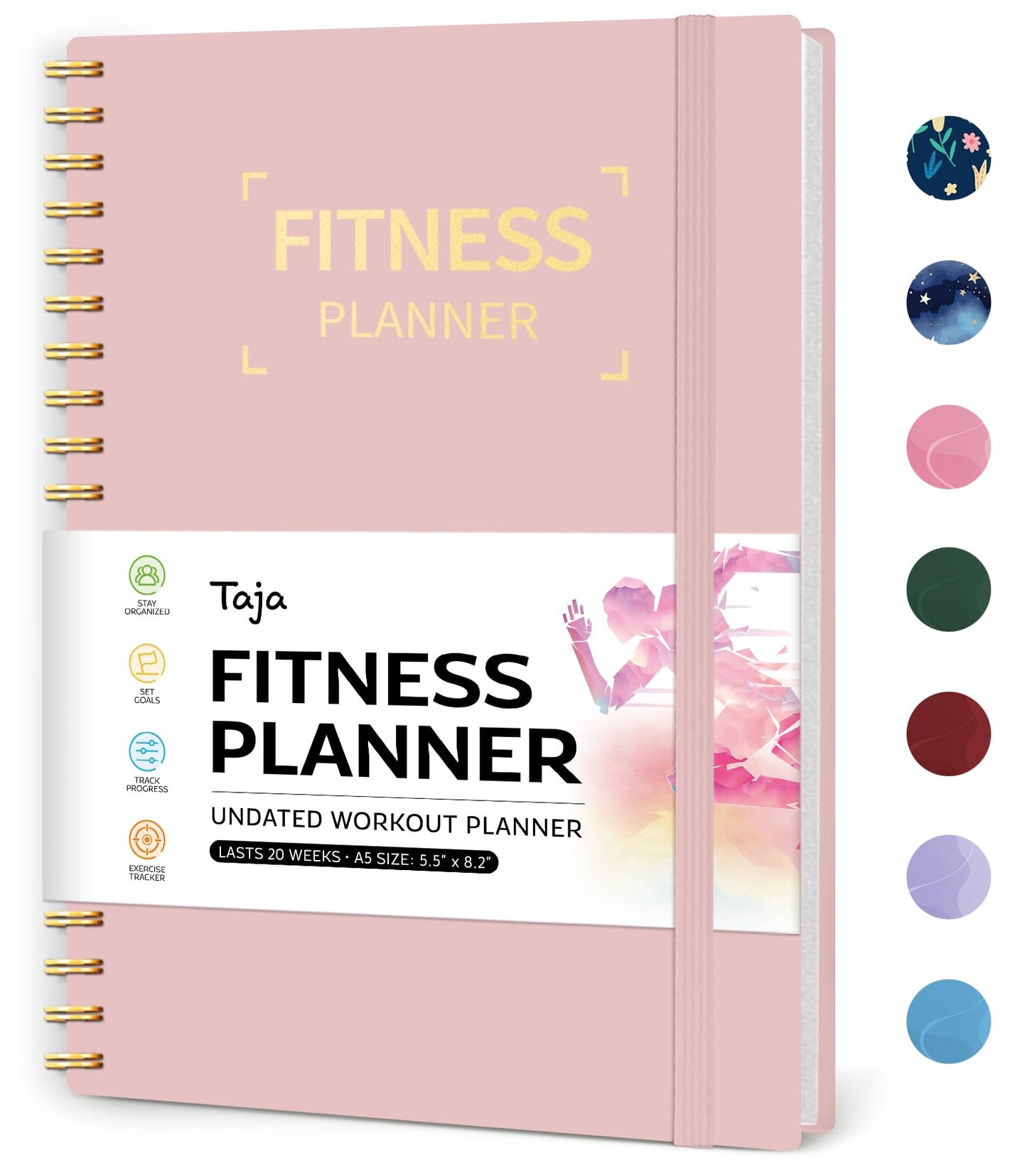 Fitness Workout Journal for Women & Men, A5(5.5" x 8.2") Workout Log Book Planner for Tracking, Progress, and Achieving Your Wellness Goals - Green - My Store