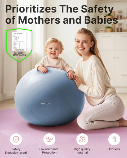 YOTTOY Anti-Burst Exercise Ball for Working Out, Yoga & Pregnancy, Extra Thick Workout Ball for Physical Therapy & Fitness - My Store