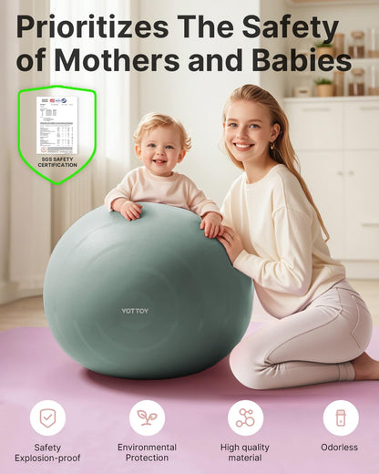 YOTTOY Anti-Burst Exercise Ball for Working Out, Yoga & Pregnancy, Extra Thick Workout Ball for Physical Therapy & Fitness - My Store