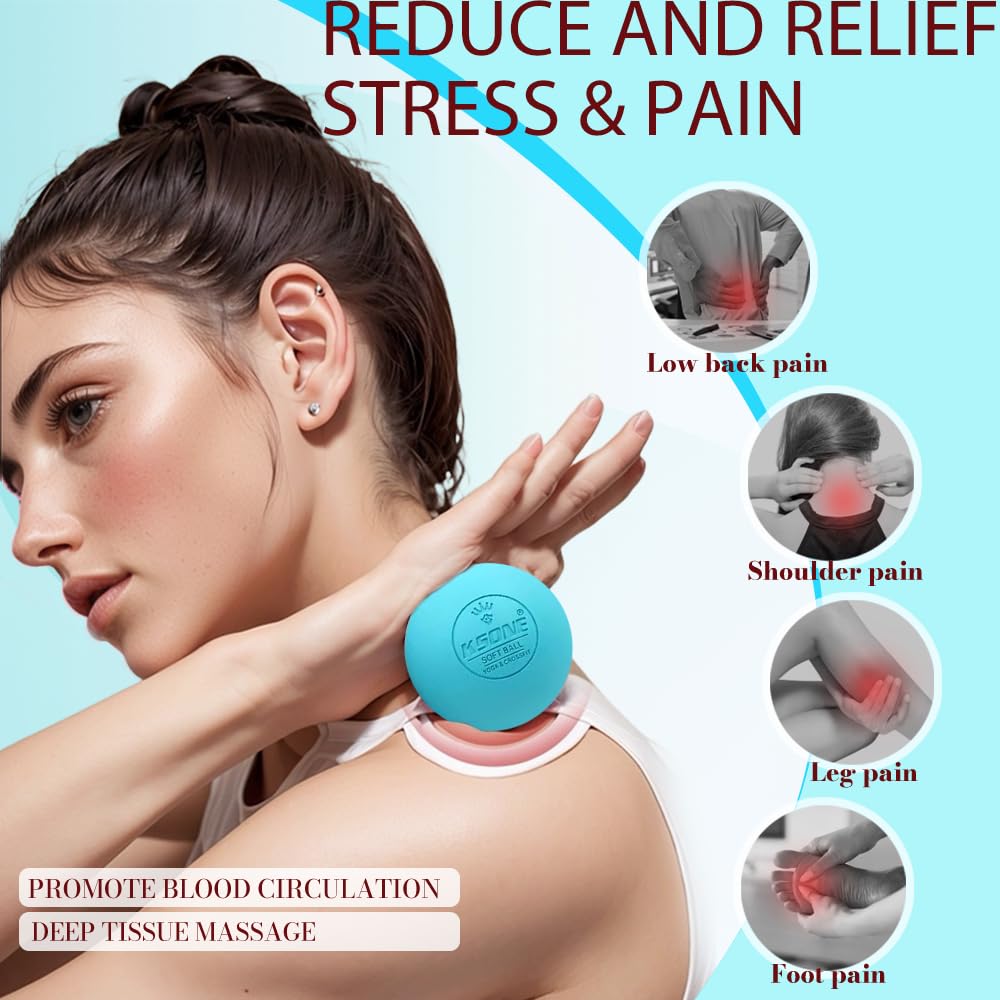 KSONE Massage Lacrosse Balls -Massage Balls for Myofacial Release&Trigger Point Therapy-Set of 2-Hard Lacrosse Massage Ball &Soft Massage Ball with one mini Ball - My Store