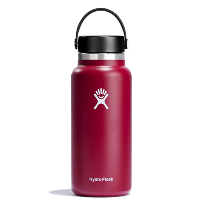 Hydro Flask Water Bottle - Insulated Stainless Steel - Wide Mouth Flex Lid, Non Spill, Leakproof and Refillable in 32 Oz Stone Gray