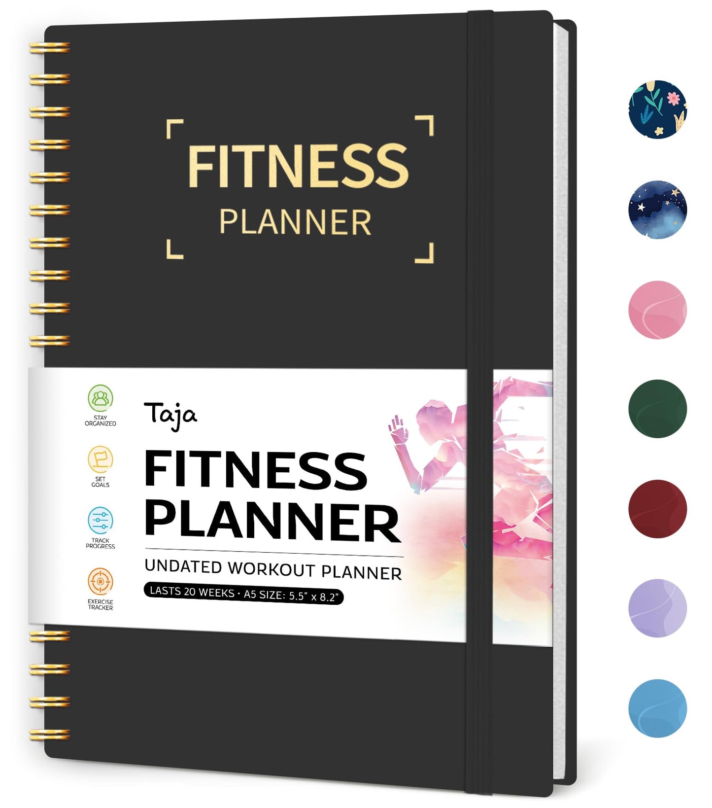 Fitness Workout Journal for Women & Men, A5(5.5" x 8.2") Workout Log Book Planner for Tracking, Progress, and Achieving Your Wellness Goals - Green - My Store