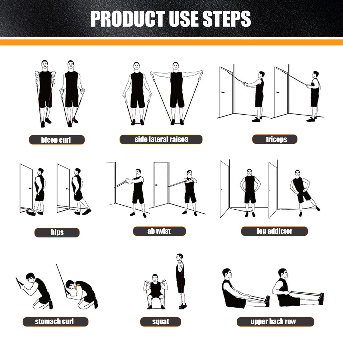 WHATAFIT Resistance Bands, Exercise Bands，Resistance Bands for Working Out, Work Out Bands with Handles for Men and Women Fitness, Strength Training Home Gym Equipment - My Store