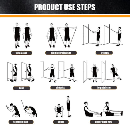 WHATAFIT Resistance Bands, Exercise Bands，Resistance Bands for Working Out, Work Out Bands with Handles for Men and Women Fitness, Strength Training Home Gym Equipment - My Store
