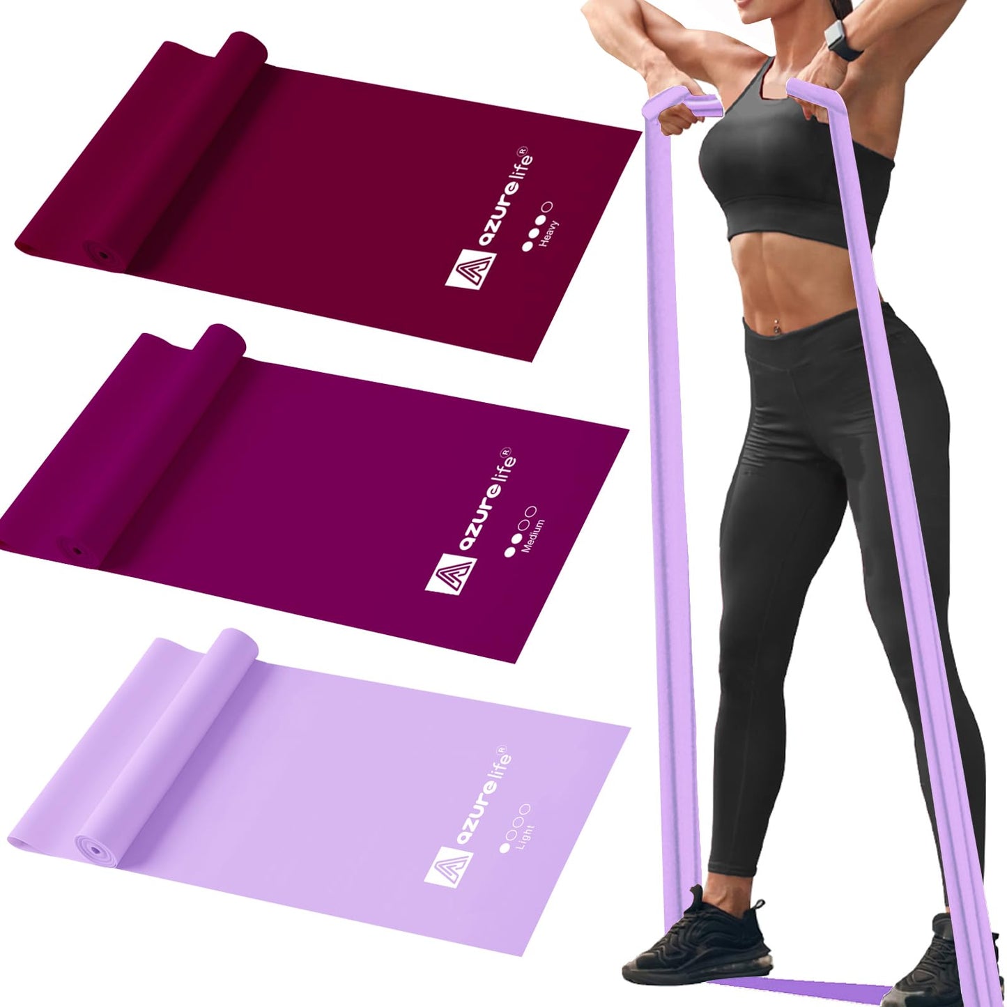 Resistance Bands,Professional Long Non-Latex Elastic Stretch Bands,Exercise Bands for Physical Therapy, Yoga, Pilates, Rehab, at-Home or The Gym Workouts, Strength Training - My Store