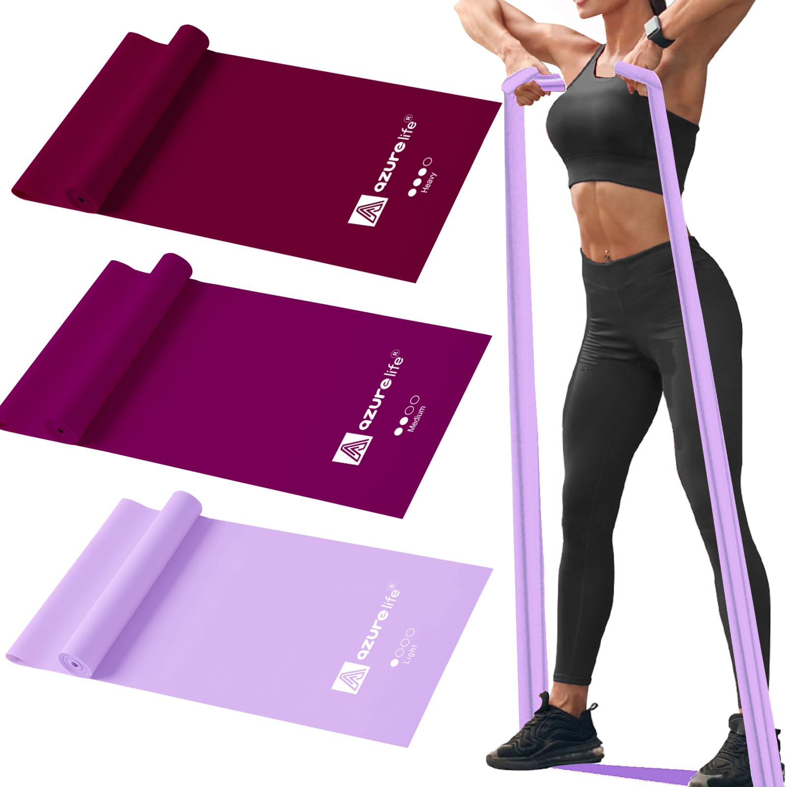 Resistance Bands,Professional Long Non-Latex Elastic Stretch Bands,Exercise Bands for Physical Therapy, Yoga, Pilates, Rehab, at-Home or The Gym Workouts, Strength Training - My Store