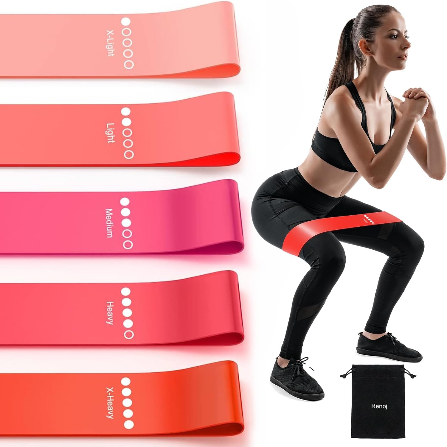 Resistance Bands for Working Out, Elastic Exercice Loop Bands for Physical Therapy, Yoga Starter Set of Stretch Bands for Booty Legs, Pilates Flexbands - My Store