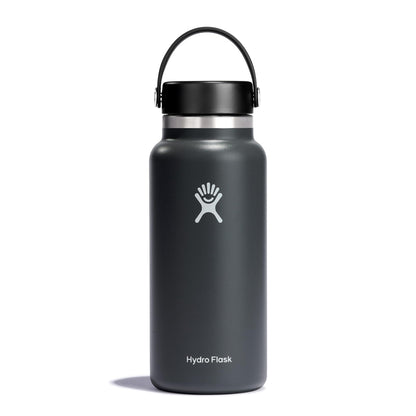Hydro Flask Water Bottle - Insulated Stainless Steel - Wide Mouth Flex Lid, Non Spill, Leakproof and Refillable in 32 Oz Stone Gray