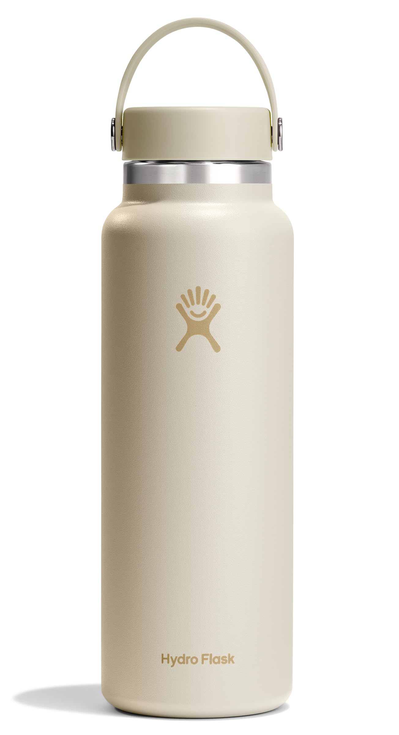 Hydro Flask Water Bottle - Insulated Stainless Steel - Wide Mouth Flex Lid, Non Spill, Leakproof and Refillable in 32 Oz Stone Gray