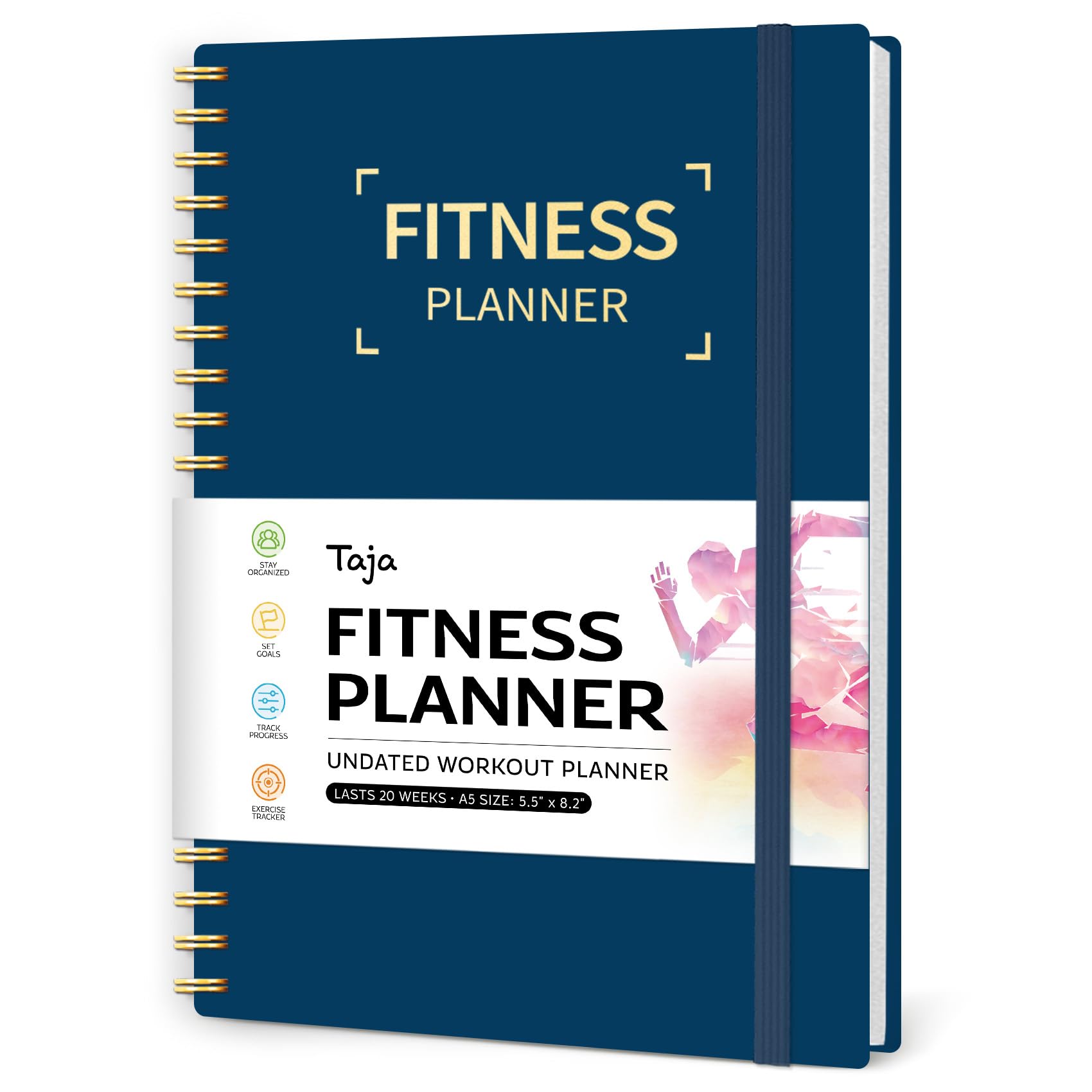 Fitness Workout Journal for Women & Men, A5(5.5" x 8.2") Workout Log Book Planner for Tracking, Progress, and Achieving Your Wellness Goals - Green - My Store