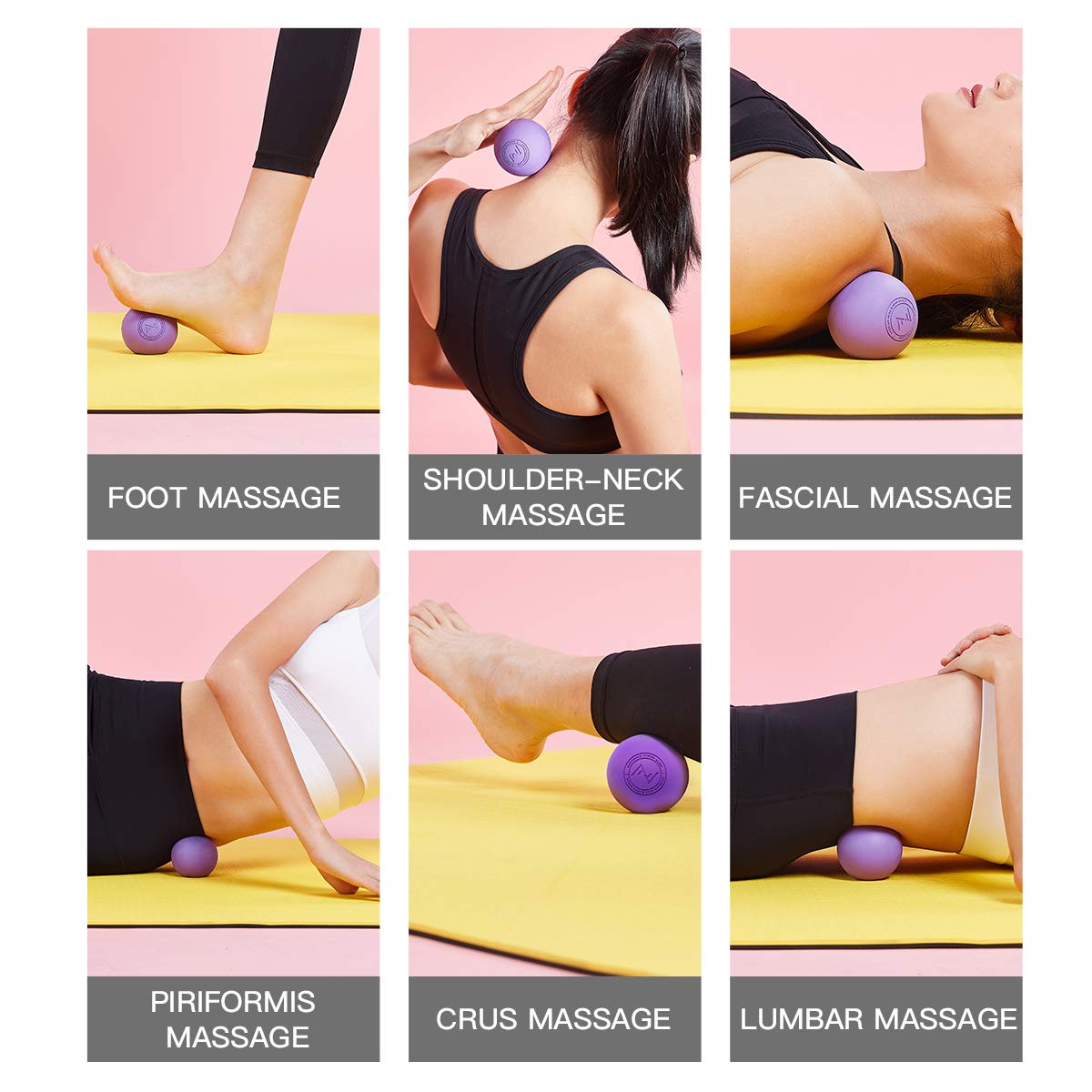 Massage Lacrosse Balls for Myofascial Release, SGS Certification, Massage Deep Tissue for Back and Shoulder, Trigger Point Therapy, Muscle Knots, Relieving Muscle Pain, Yoga Ball for Feet - My Store