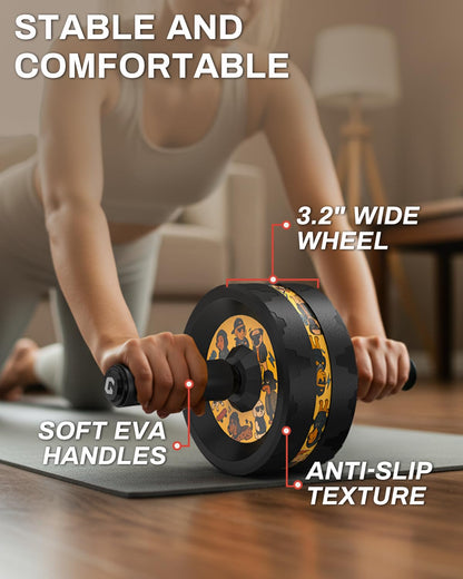 VINSGUIR Ab Roller Wheel, Abs & Core Workout Equipment for Home Gym with Knee Pad Accessories, Abdominal Wheel for Full-body Strength Training - My Store