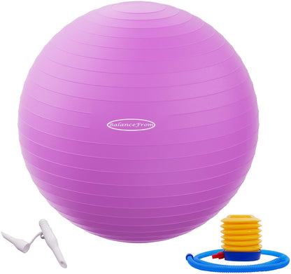 Anti-Burst and Slip Resistant Exercise Yoga Fitness Birthing Ball with Quick Pump, 2,000-Pound Capacity, Multiple Colors and Sizes - My Store