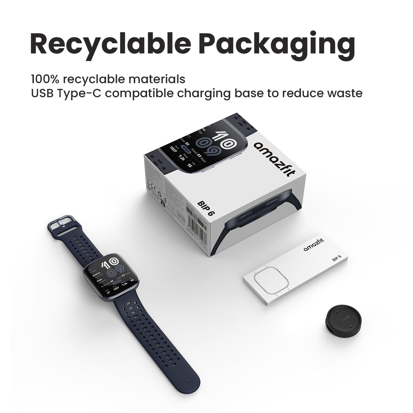 Amazfit Bip 6 Smart Watch 46mm, 14 Day Battery, 1.97" AMOLED Display, GPS & Free Maps, AI, Bluetooth Call & Text, Health, Fitness & Sleep Tracker, 140+ Workout Modes, 5 ATM Water-Resistance, Black - My Store