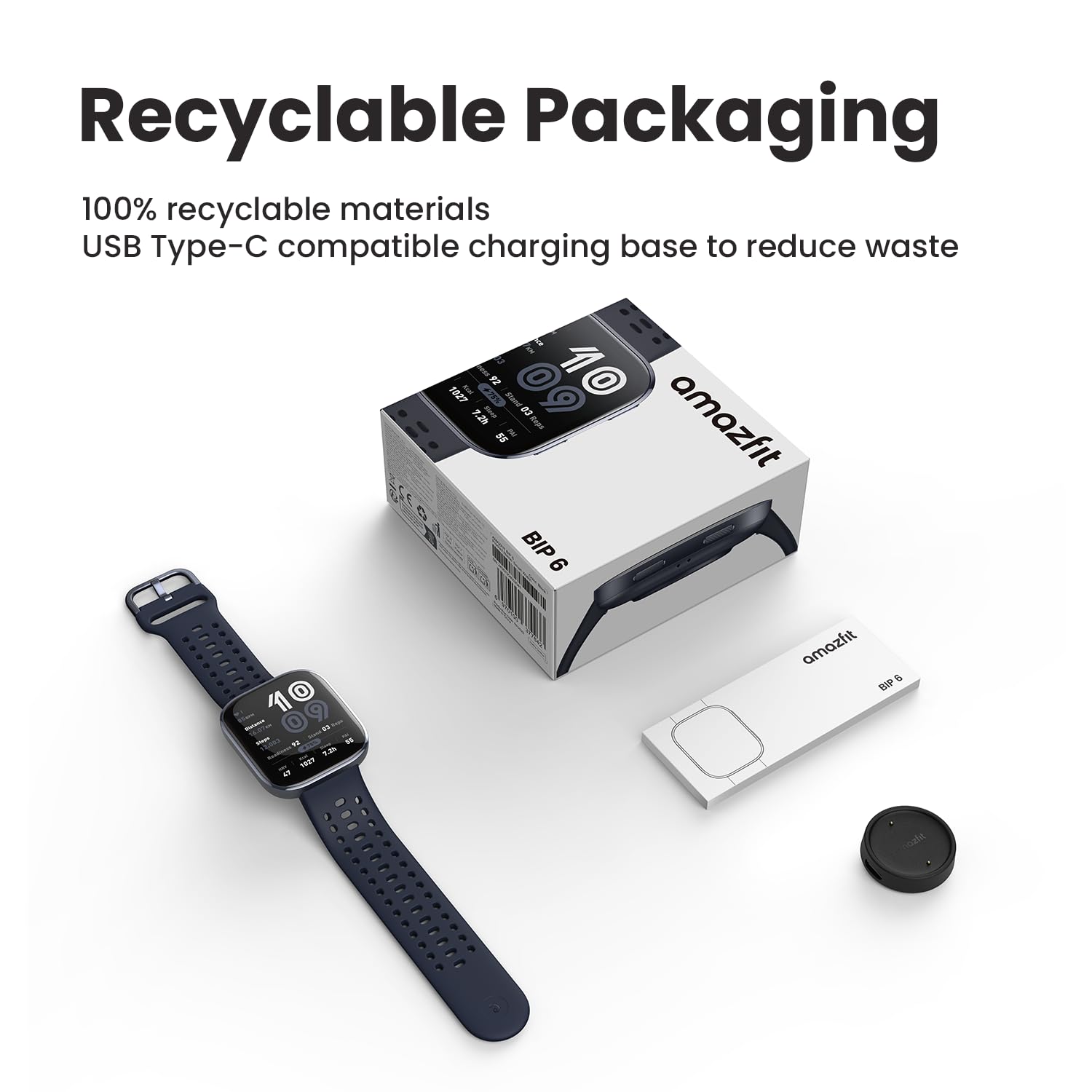 Amazfit Bip 6 Smart Watch 46mm, 14 Day Battery, 1.97" AMOLED Display, GPS & Free Maps, AI, Bluetooth Call & Text, Health, Fitness & Sleep Tracker, 140+ Workout Modes, 5 ATM Water-Resistance, Black - My Store