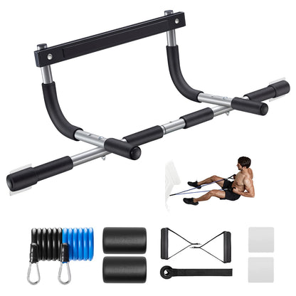 Ally Peaks Pull Up Bar for Doorway | Thickened Steel Max Limit 440 lbs Upper Body Fitness Workout Bar| Multi-Grip Strength for Doorway | Indoor Chin-Up Bar Fitness Trainer for Home Gym Portable - My Store