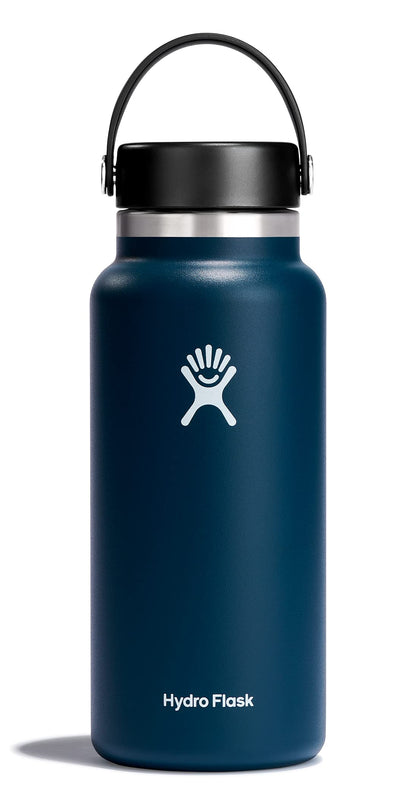 Hydro Flask Water Bottle - Insulated Stainless Steel - Wide Mouth Flex Lid, Non Spill, Leakproof and Refillable in 32 Oz Stone Gray