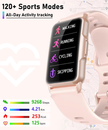 Smart Watch Fitness Tracker with 24/7 Heart Rate, Blood Oxygen Blood Pressure Monitor Sleep Tracker 120 Sports Modes Activity Trackers Step Calorie Counter IP68 Waterproof for Andriod iPhone Women Men - My Store