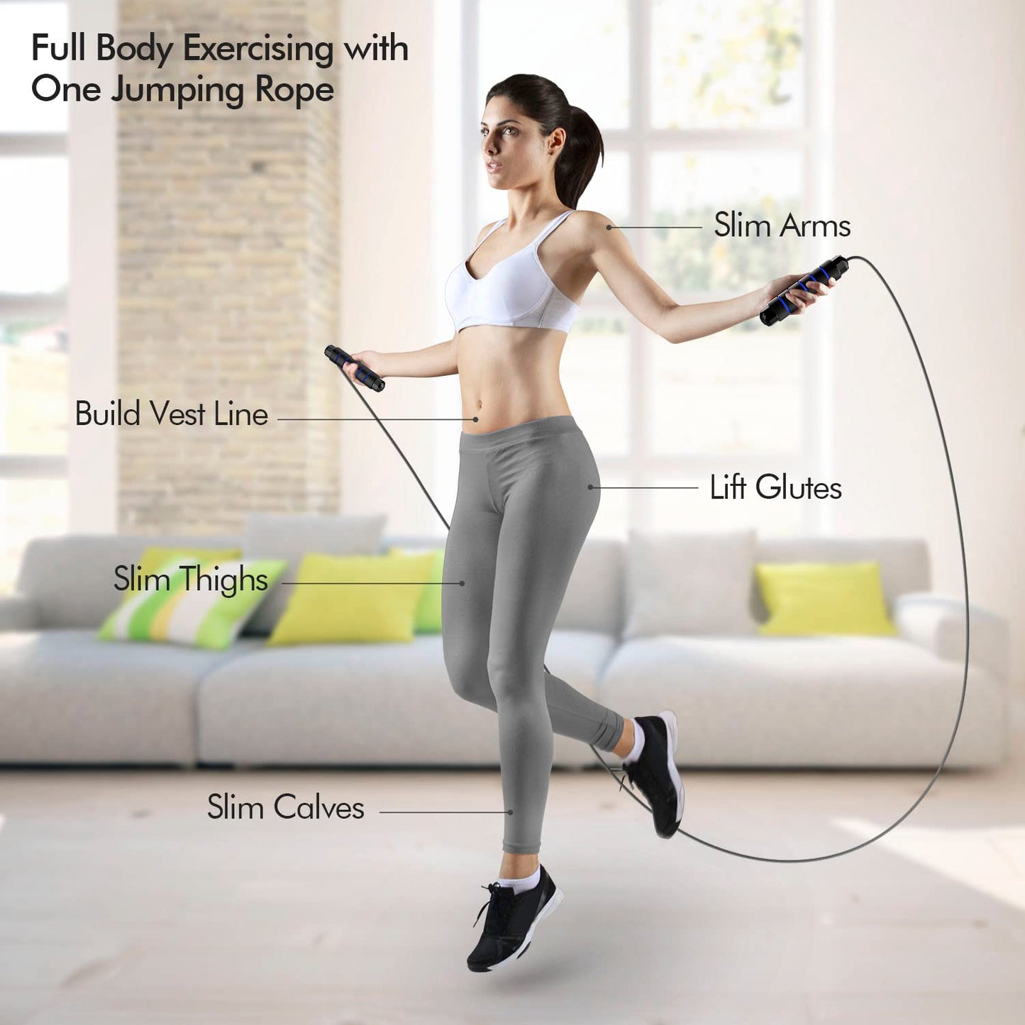 Jump Rope, Tangle-Free Rapid Speed Jumping Rope Cable with Ball Bearings for Women, Men, and Kids, Adjustable Steel Jump Rope with Foam Handles for Home Gym Exercise Fitness Workout Equipment & Slim Body - My Store