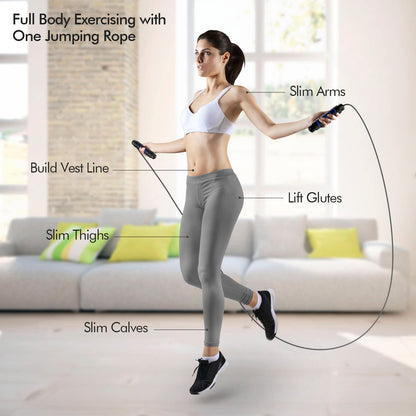 Jump Rope, Tangle-Free Rapid Speed Jumping Rope Cable with Ball Bearings for Women, Men, and Kids, Adjustable Steel Jump Rope with Foam Handles for Home Gym Exercise Fitness Workout Equipment & Slim Body - My Store