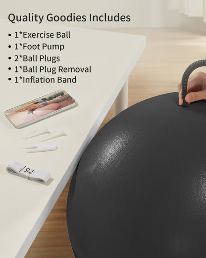 YOTTOY Anti-Burst Exercise Ball for Working Out, Yoga & Pregnancy, Extra Thick Workout Ball for Physical Therapy & Fitness - My Store
